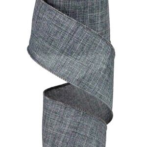 Gray Ribbon Wired Edge 2.5” Royal Canvas. Gorgeous quality! Grey Linen Ribbon